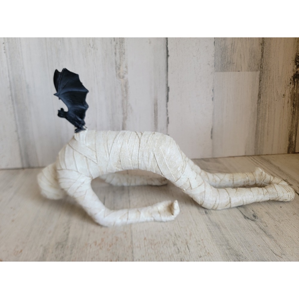 Halloween bat carrying mummy resin unique table top home decor spooky figure